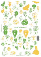 Be Nice Samolepky Veselé Velikonoce zelené a žluté