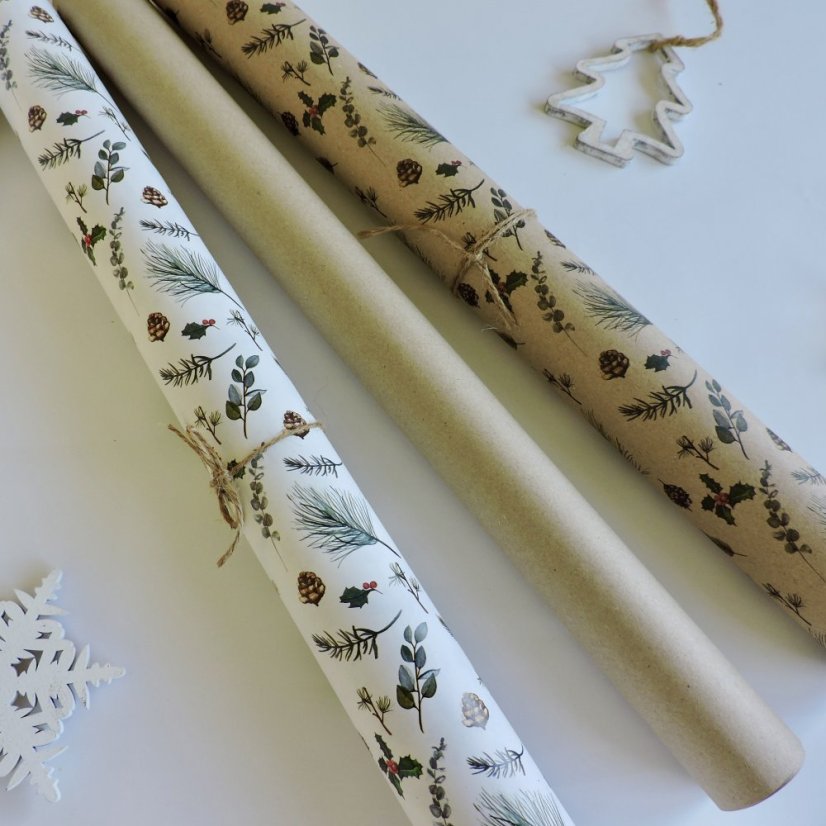 Be Nice ECO Set of Christmas wrapping paper - Pine 15 pcs