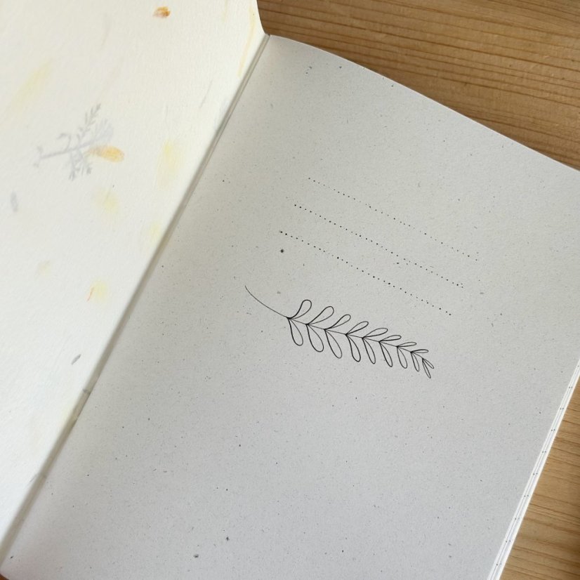 Be Nice eco notebook made from handmade paper – calendula and wormwood