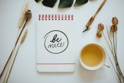 Be Nice Paper Notebook Straw Lined Top Binding A5