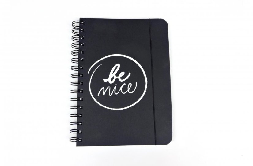 Be Nice Paper Notebook Black Lined Side Binding A4/A5 - Size: A4 - 22,2 x 29,7 cm