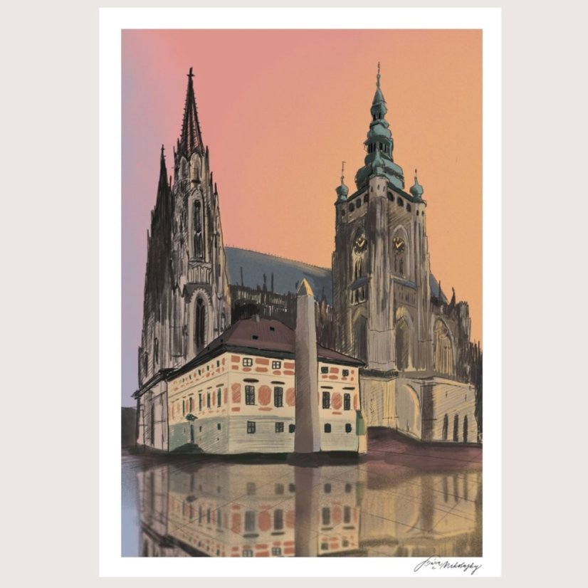 Be Nice ECO poster Prague secrets St. Vitus Cathedral A4 and A5