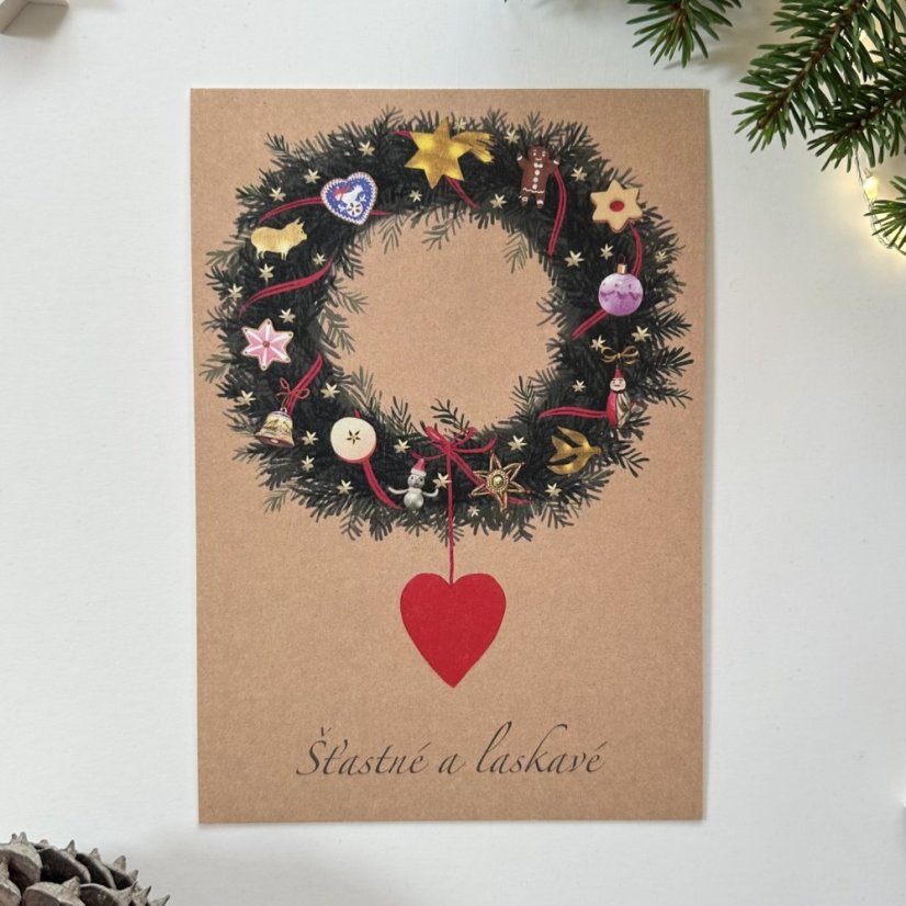 Be Nice ECO postcard Happy and merry