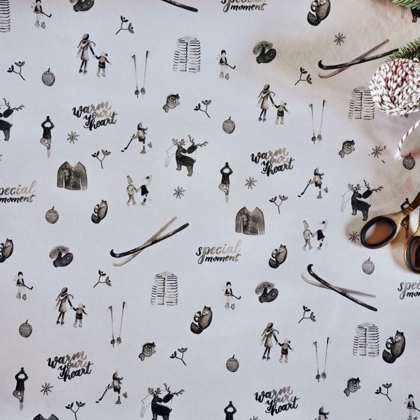 Be Nice ECO Natural Christmas wrapping paper light