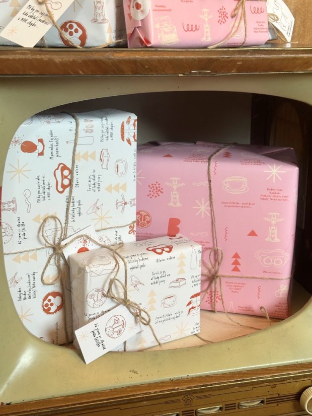 Be Nice ECO Christmas wrapping set Pelíšky - Limited edition