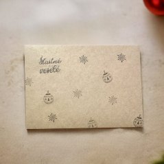 Obálka na přání 12,5 x 17,5 cm B6 - vánoční