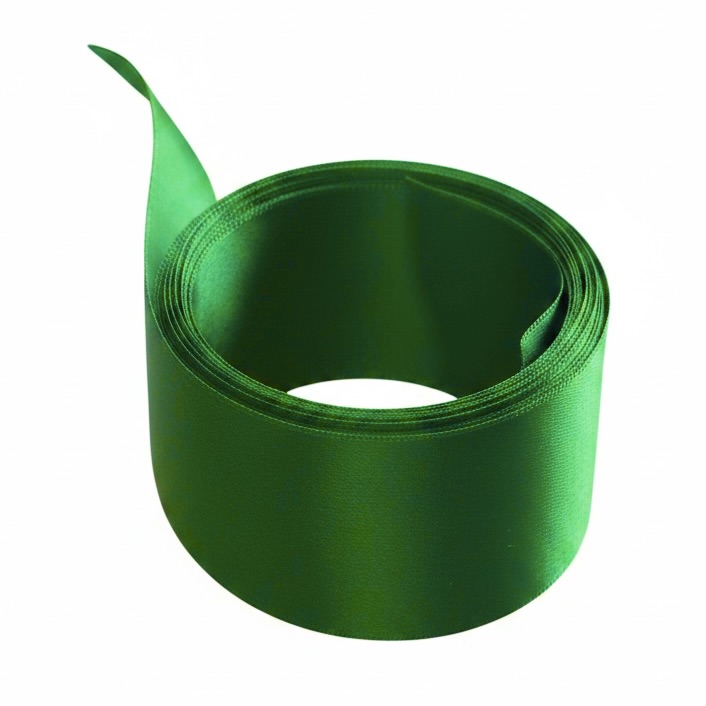 Satin ribbon 5 m - green - Size: 4 cm