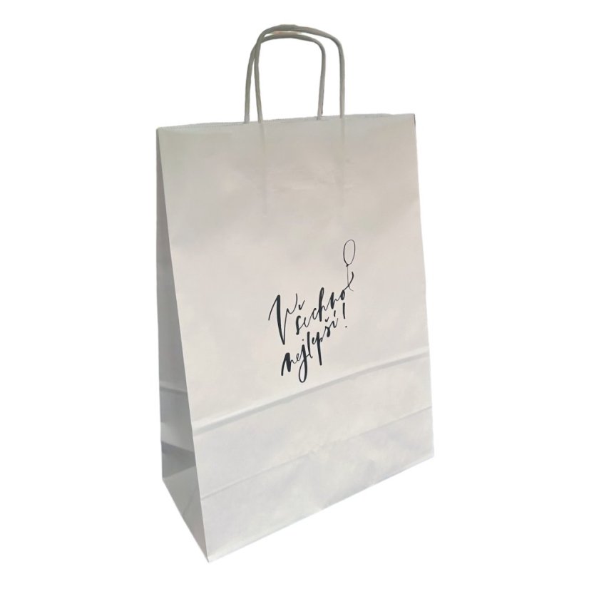 Be Nice white gift bag - Happy Birthday - Size: Small: 24x33 (w x l )