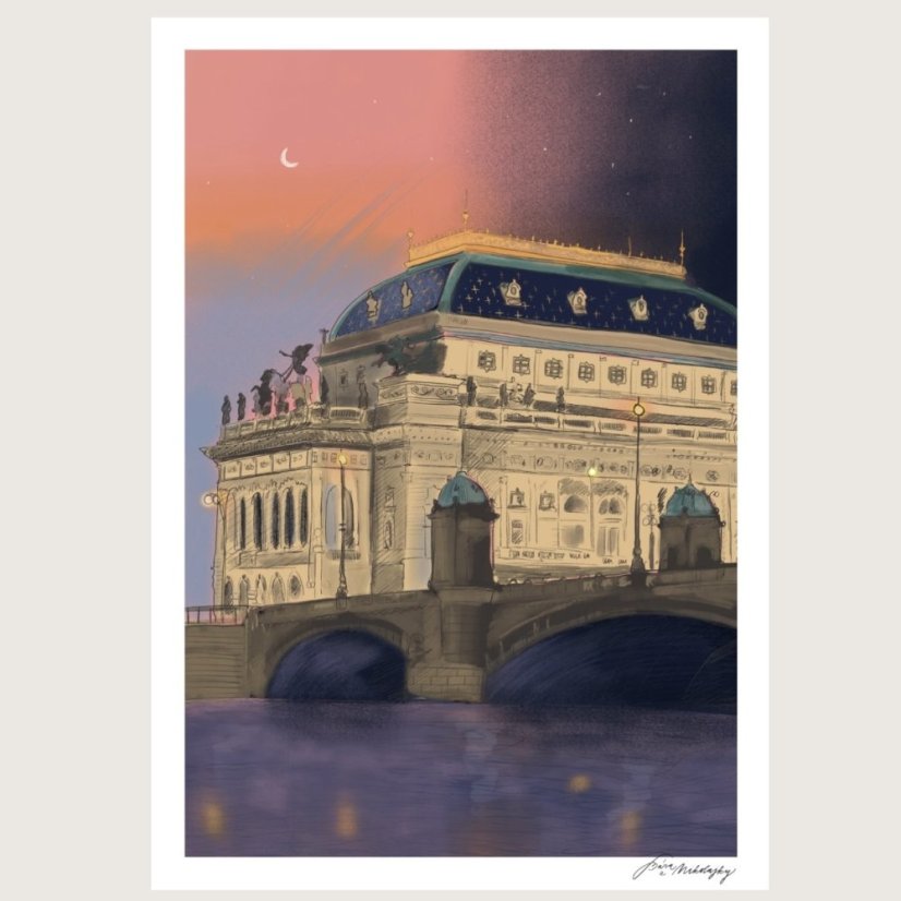 Be Nice ECO poster Prague secrets National theatre A4 a A5