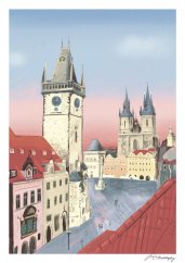 Be Nice ECO poster Prague secrets Old Town Square A4 and A5
