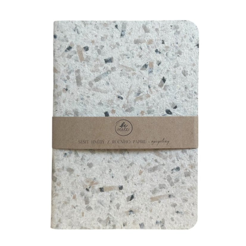 Be Nice eco notebook, brown, handmade paper – upcycling