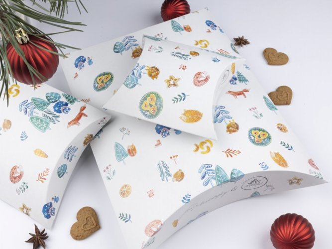 Be Nice Rodinné vánoční krabičky na balení - Velikost klip klop krabiček: Malá krabička   14x13,5x4 cm