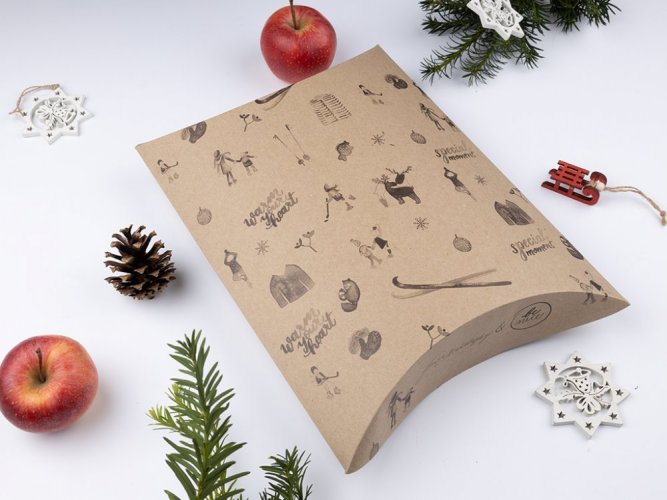 Be Nice Přírodní vánoční krabičky na balení dárků - hnědé - Velikost klip klop krabiček: Střední krabička 21x16x4,5 cm