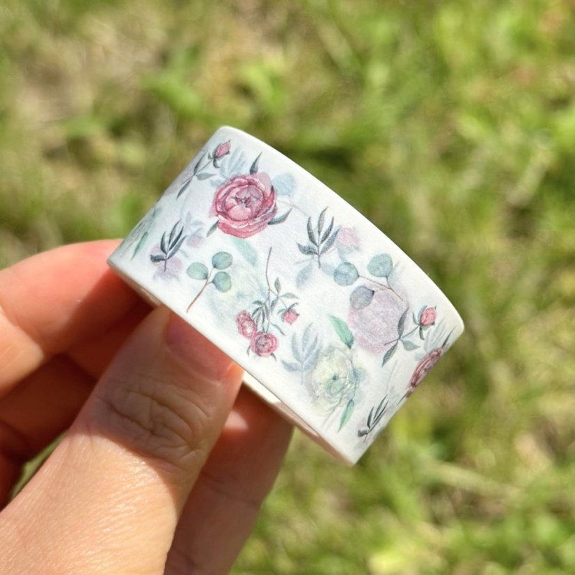 Be Nice Lepicí washi páska - Eukalyptus s pivoňkou