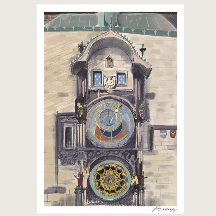 Be Nice ECO poster Prague secrets Astronomical clock A4 and A5