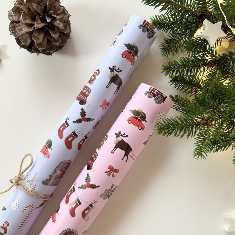 Be Nice EKO balicí papír Anglická pohádka (růžový a modrý) - sada 10 ks