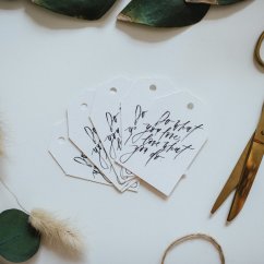 Be Nice Gift Tags – White Script