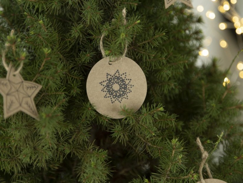 Be Nice EKO vánoční papírové ozdoby s motivy - hnědé