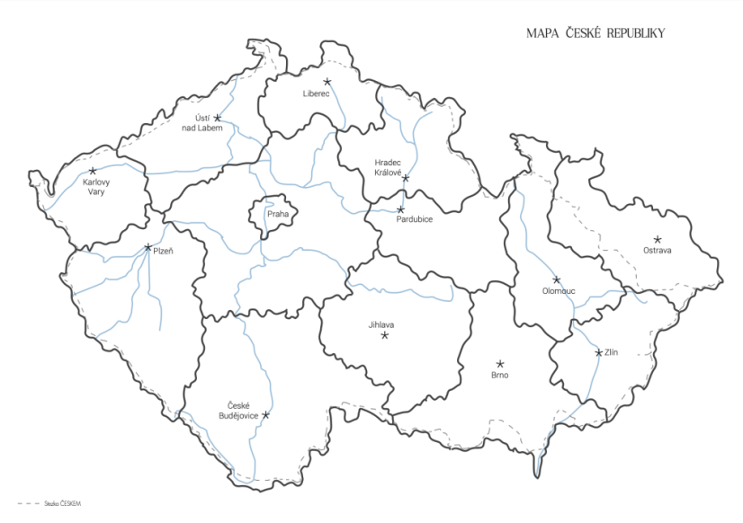 Be Nice EKO mapa České republiky - velikost A2