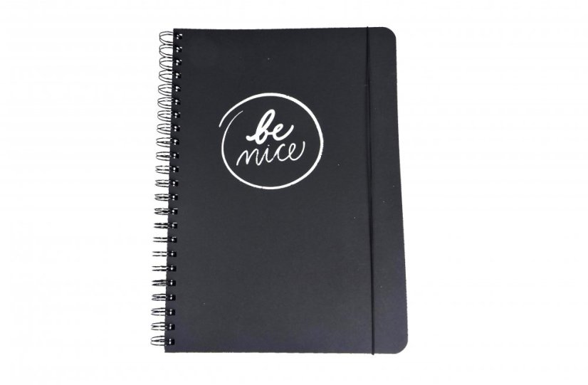 Be Nice Paper Notebook Black Lined Side Binding A4/A5 - Size: A4 - 22,2 x 29,7 cm