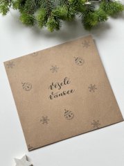 Recycled brown envelope - 15 x 15 cm - Christmas