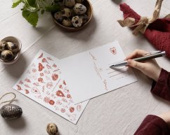Be Nice Easter postcard - red