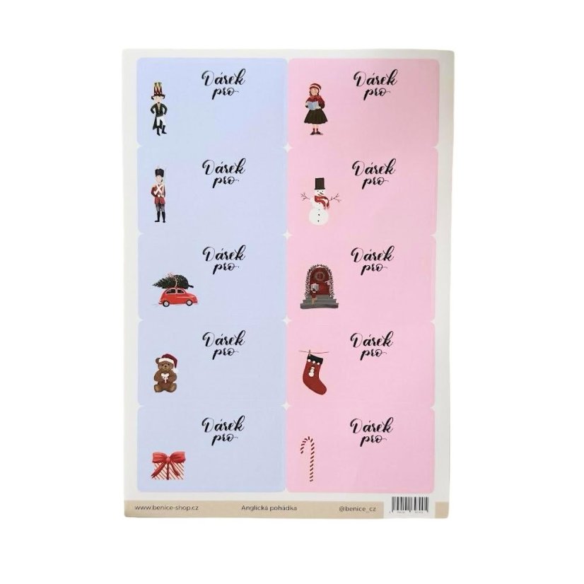 Be Nice ECO Christmas self-adhesive Gift Tags – English fairytale 2 pcs