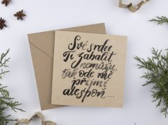 Be Nice ECO Christmas card for money -  Své srdce ti zabalit nemůžu