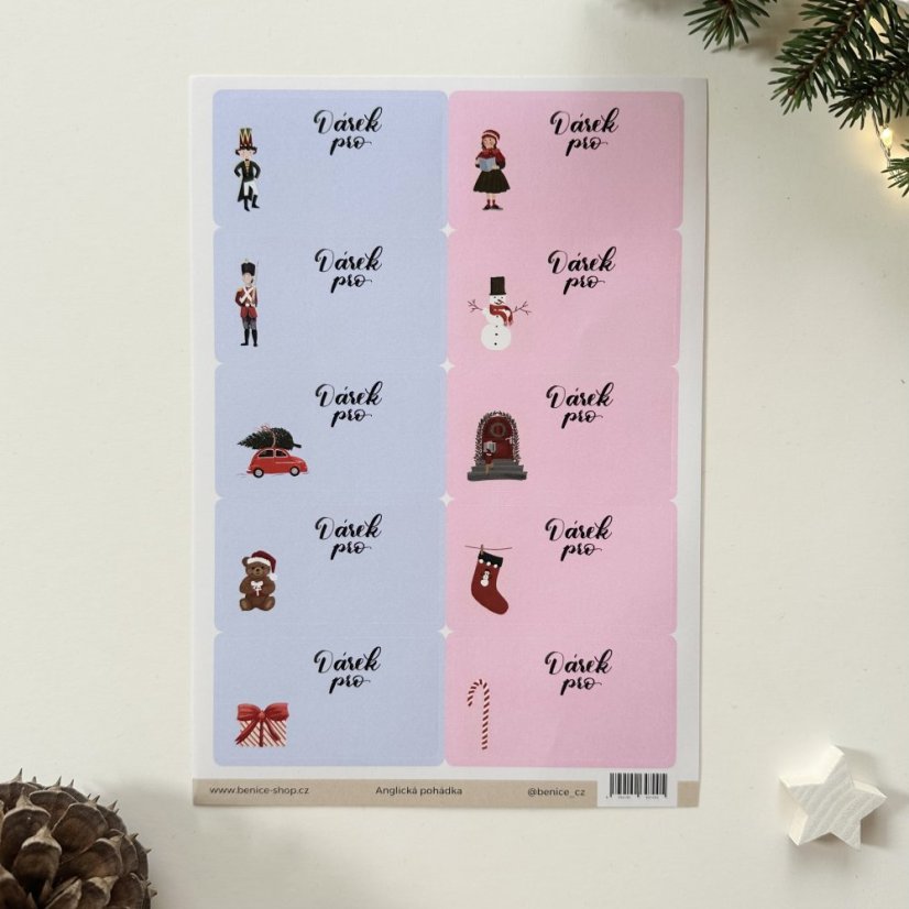 Be Nice Christmas self-adhesive Gift Tags – English fairytale