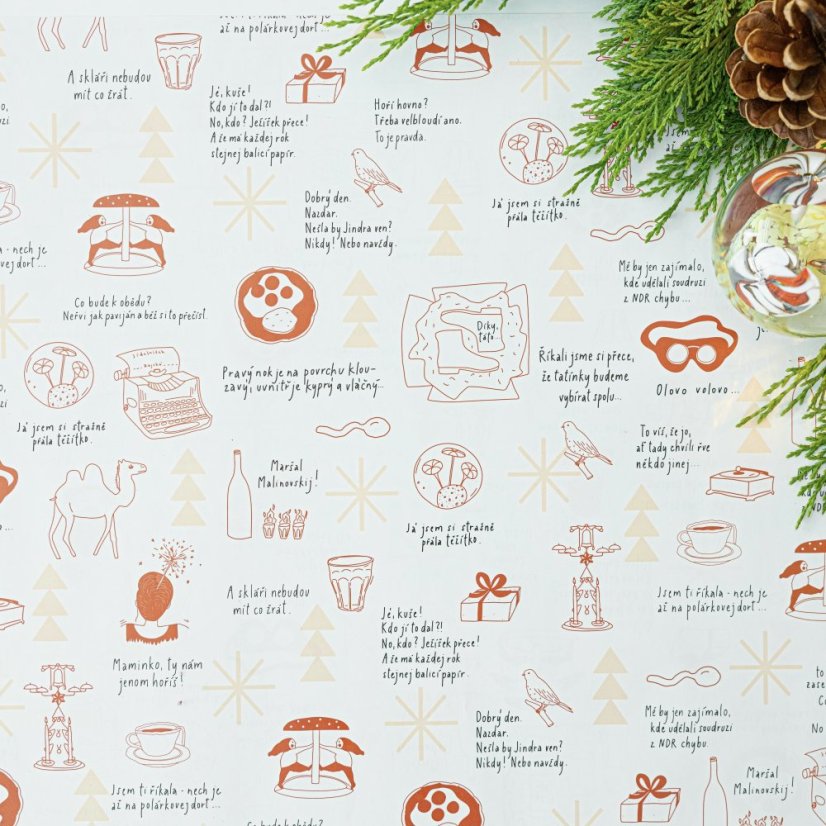 Be Nice ECO Christmas wrapping set Pelíšky - Limited edition